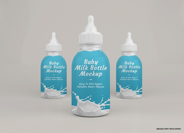 Baby-Milchflaschen-Mockup-Design