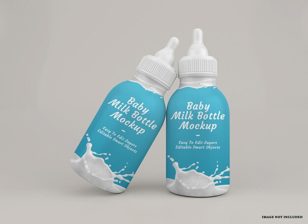 Baby-Milchflaschen-Mockup-Design