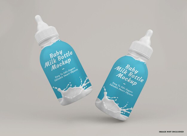 Baby-Milchflaschen-Mockup-Design