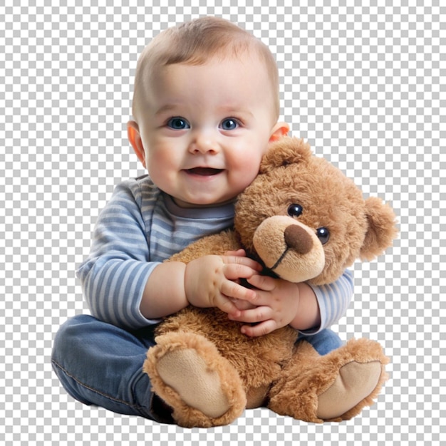 PSD baby mit einem teddybären