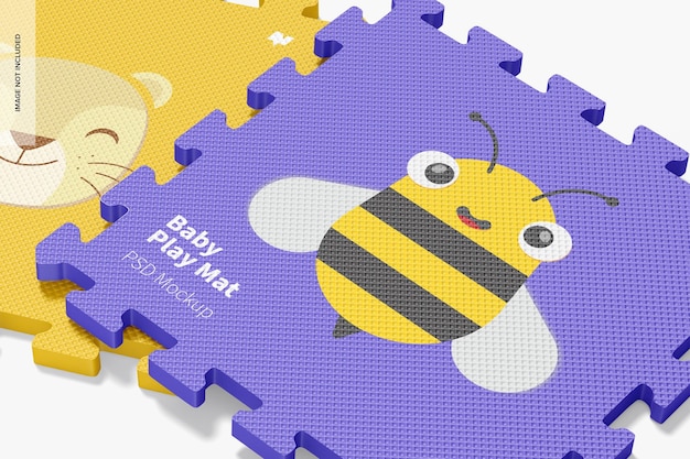 PSD baby play mat mockup, nahaufnahme