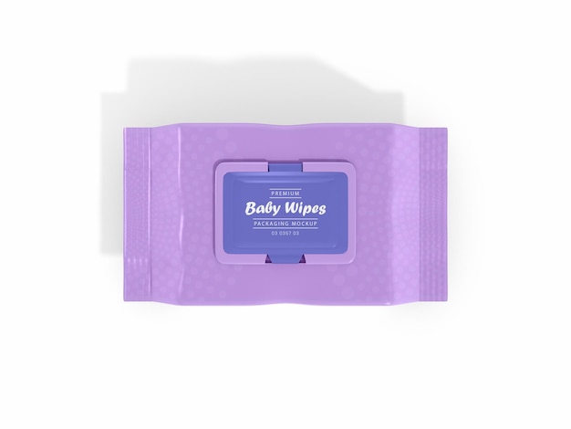 Baby Wipes Glänzende Folienbox Verpackung Mockup