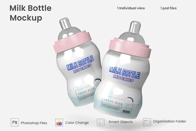 Babymilchflaschen-mockup-design premium psd