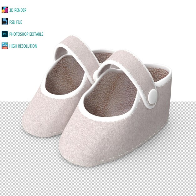 PSD babyschuhe 3d-rendering-psd