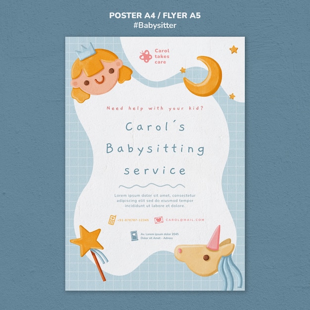 Babysitter-Jobflyer-Vorlage