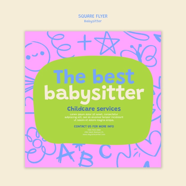 PSD babysitter-vorlage-design