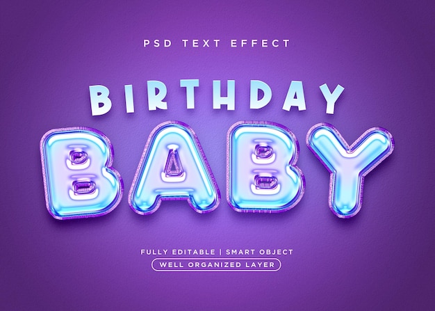 Babytexteffekt im 3d-stil