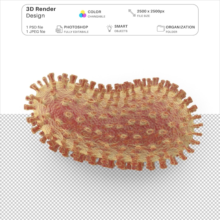 PSD bacillus bacteria 3d modeling arquivo psd