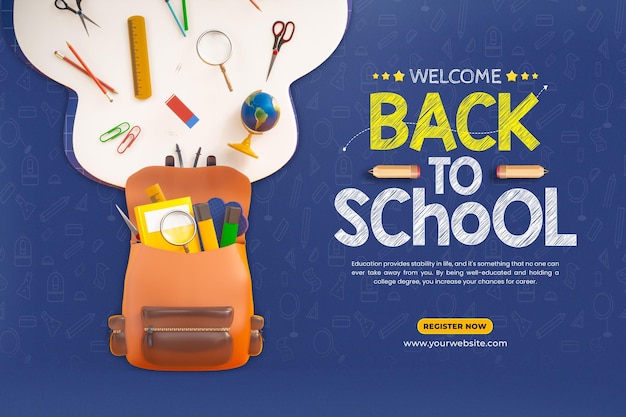 Back-to-school-Banner-Design-Vorlage für soziale Medien
