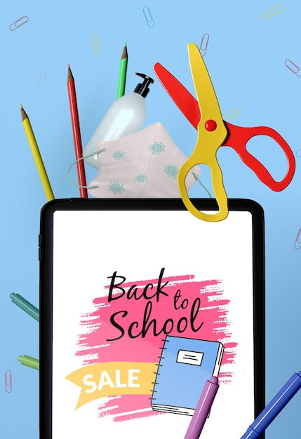 PSD back to school briefpapier modell