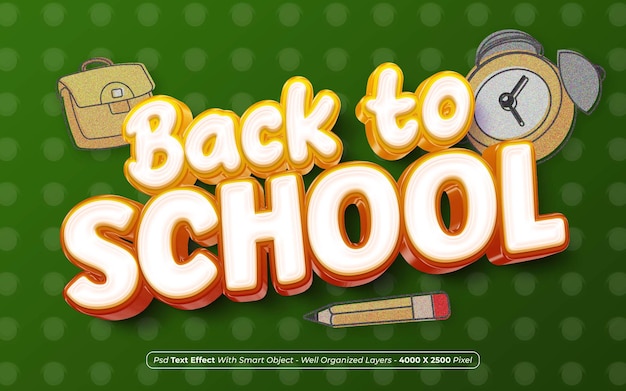 Back to school editable text effect banner template
