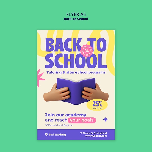 Back to school flyer for tutoring and after-school programs