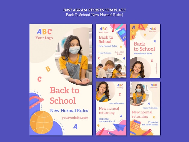 Back to School Instagram Geschichten Vorlage