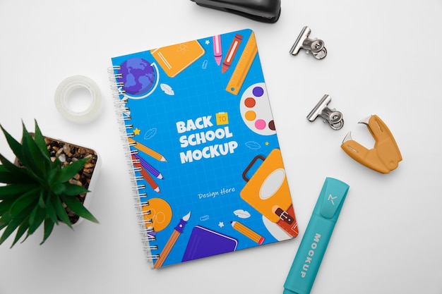 Back-to-school-Material-Mockup für die Schulzeit