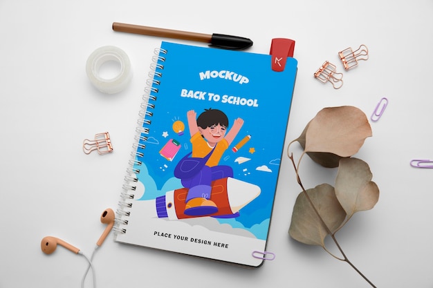 Back-to-school-Material-Mockup für die Schulzeit