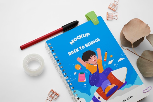 Back-to-school-Material-Mockup für die Schulzeit