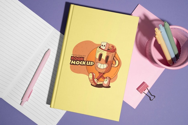 Back-to-school-Material-Mockup für die Schulzeit