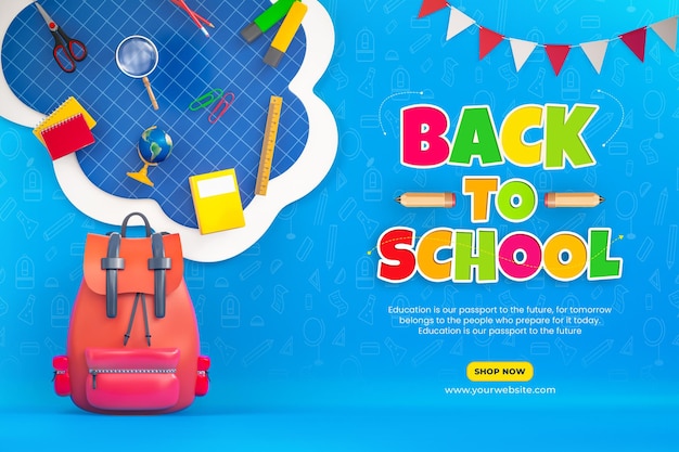 Back to school modello di progettazione di banner per i social media