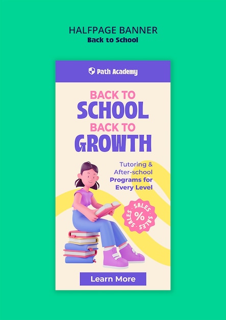 Back to school promotional banner
