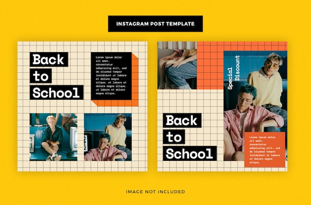 Back to School Social Media moderner Beitrag für Instagram