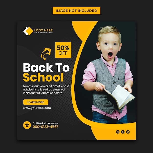Back to School Social Media Post Banner Vorlage