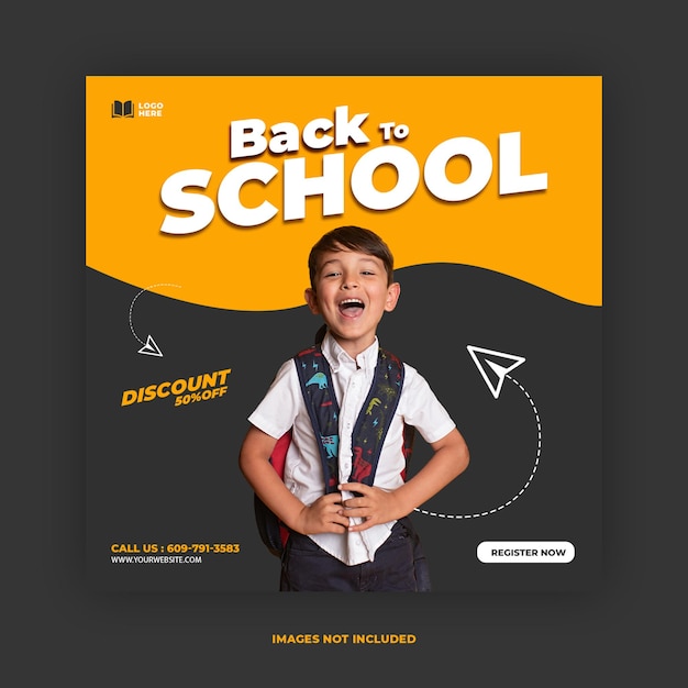 Back to School Social-Media-Post-Design-Vorlagendesign 2023