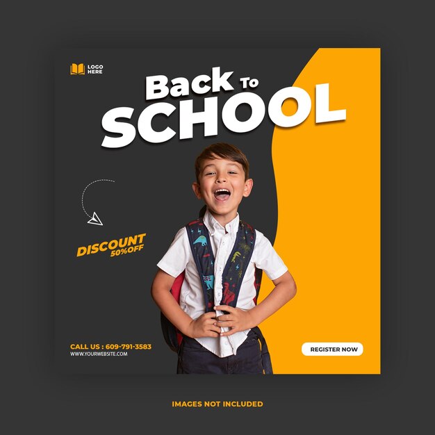 Back to School Social-Media-Post-Design-Vorlagendesign 2023