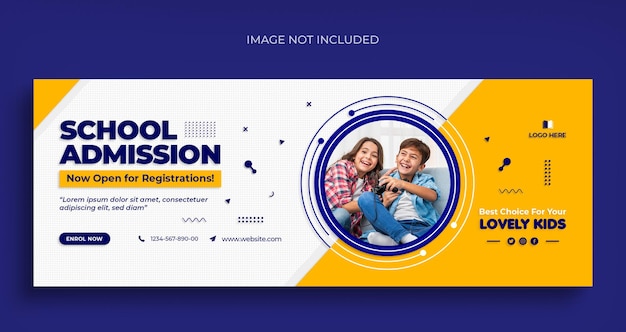 Back to School Social Media Web Banner Flyer und Facebook Cover Foto Design Vorlage