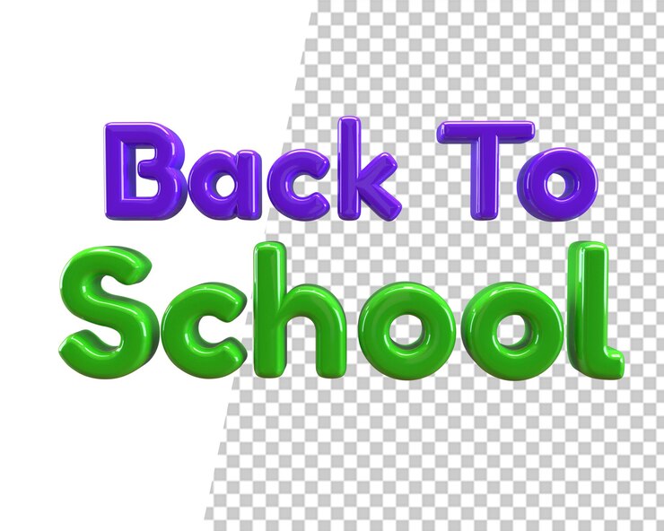 PSD back to school text 3d