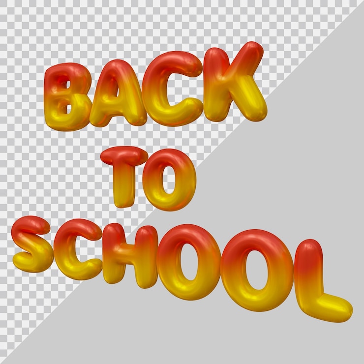 PSD back to school text design with 3d modern style