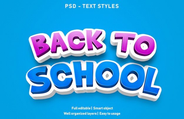 PSD back-to-school-texteffekt