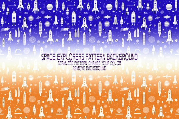 background texture with space explorers shuttles planets and stars editable psd pattern
