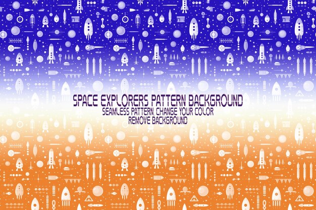 background texture with space explorers shuttles planets and stars editable psd pattern