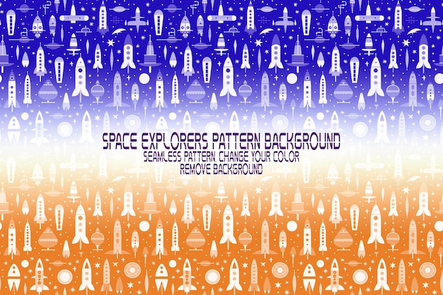background texture with space explorers shuttles planets and stars editable psd pattern