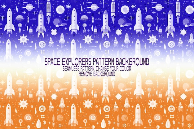 background texture with space explorers shuttles planets and stars editable psd pattern
