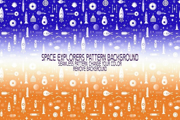 background texture with space explorers shuttles planets and stars editable psd pattern