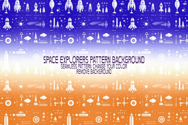 background texture with space explorers shuttles planets and stars editable psd pattern