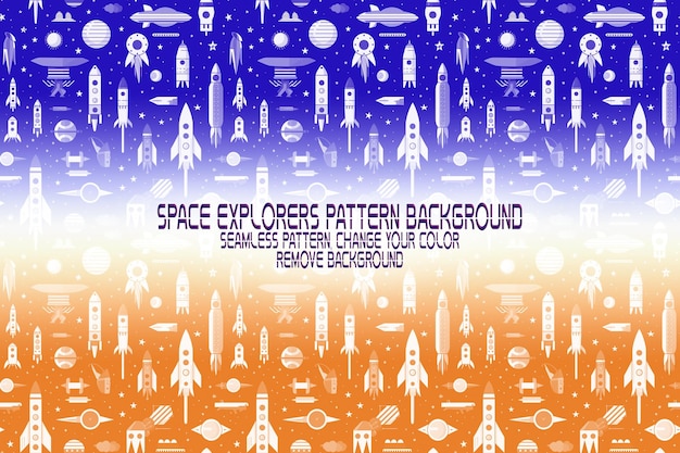 background texture with space explorers shuttles planets and stars editable psd pattern