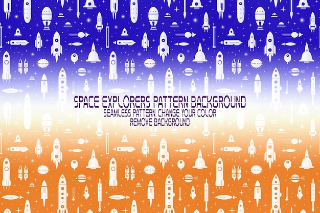 background texture with space explorers shuttles planets and stars editable psd pattern