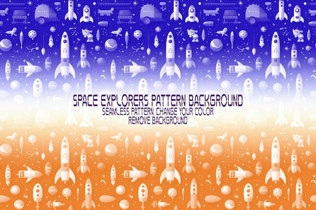 background texture with space explorers shuttles planets and stars editable psd pattern