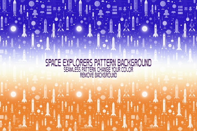background texture with space explorers shuttles planets and stars editable psd pattern