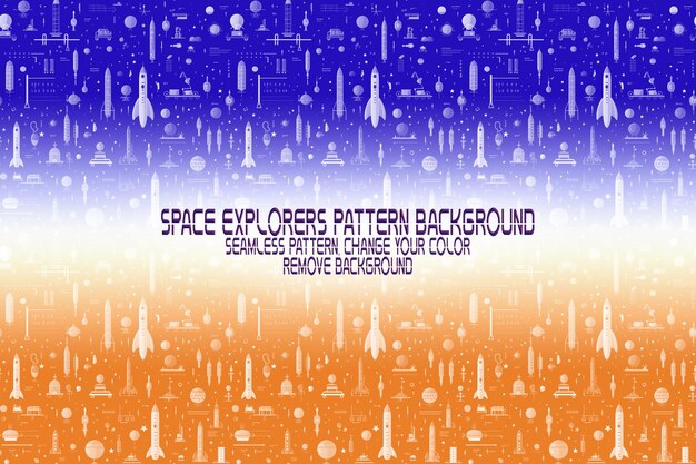 background texture with space explorers shuttles planets and stars editable psd pattern