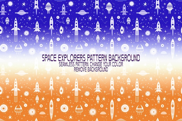 background texture with space explorers shuttles planets and stars editable psd pattern