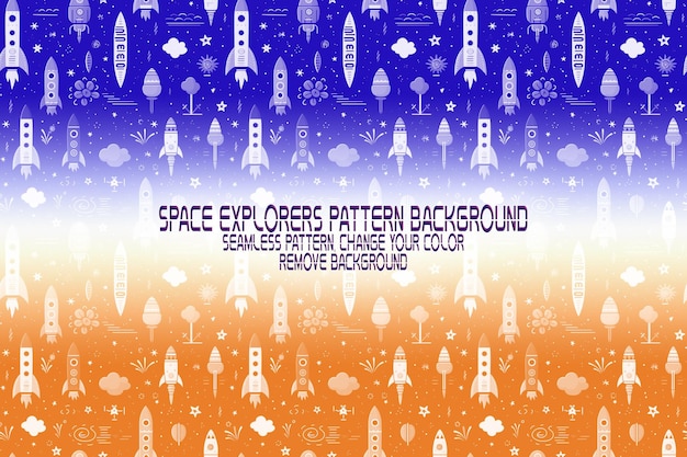 background texture with space explorers shuttles planets and stars editable psd pattern