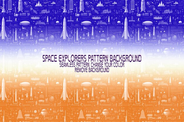 background texture with space explorers shuttles planets and stars editable psd pattern