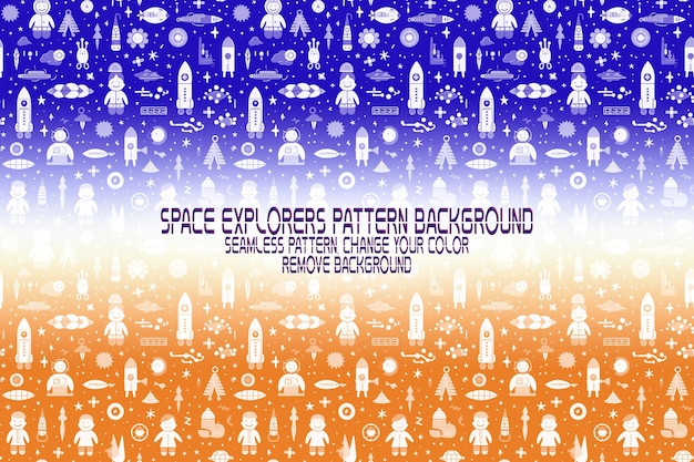 background texture with space explorers shuttles planets and stars editable psd pattern