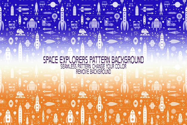 background texture with space explorers shuttles planets and stars editable psd pattern