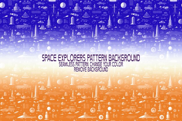 background texture with space explorers shuttles planets and stars editable psd pattern