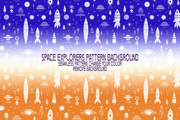 background texture with space explorers shuttles planets and stars editable psd pattern