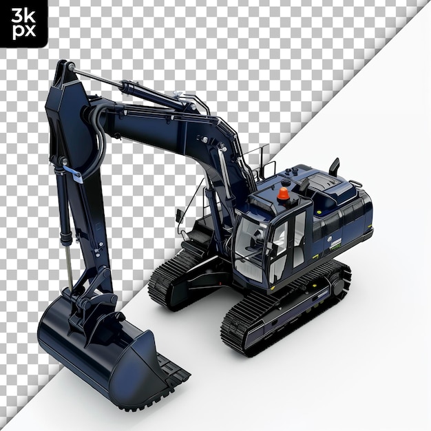 PSD backhoe isolado em fundo transparente